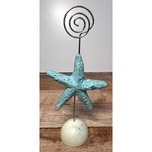 Starfish-Shaped Photo Holder With Spiral Wire Clamp & Weighted Base Ocean-Themed